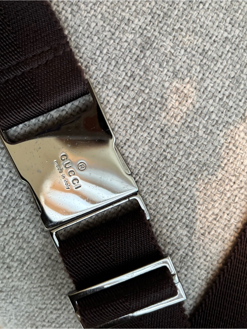 Vintage Gucci Beige & Brown GG Monogram Belt Bag - Picture 2 of 11